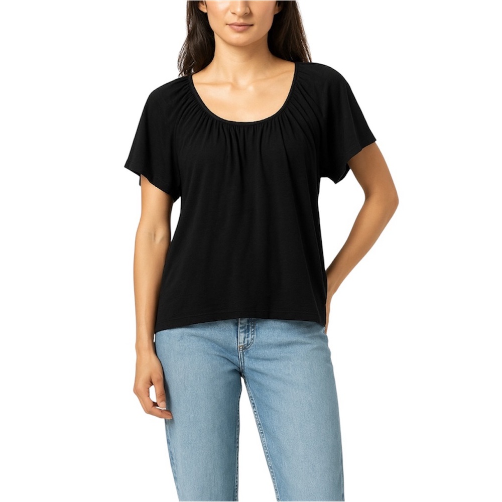Lilla P Flutter‎ Black Blouse Top